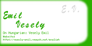 emil vesely business card